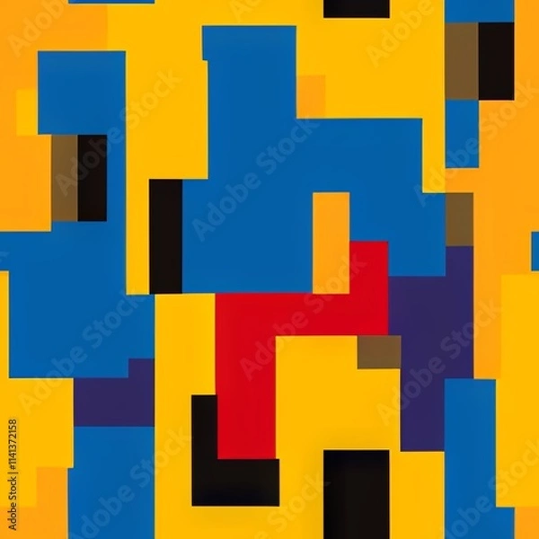 Obraz Colorful Abstract Seamless Geometric Pattern Background Texture Design Vector Print Wallpaper

