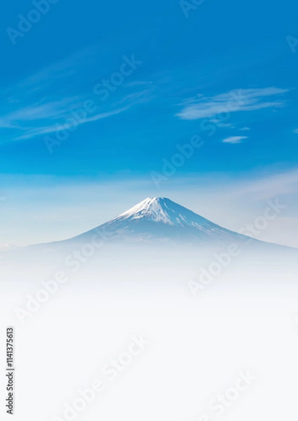 Obraz 富士山と雲（下半分余白スペース）