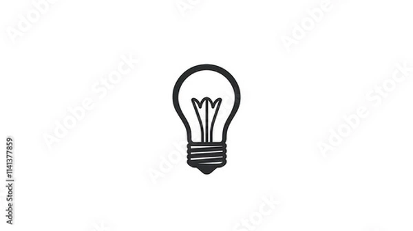 Fototapeta Minimalist Light Bulb Icon Design for Creative Concepts and Ideas