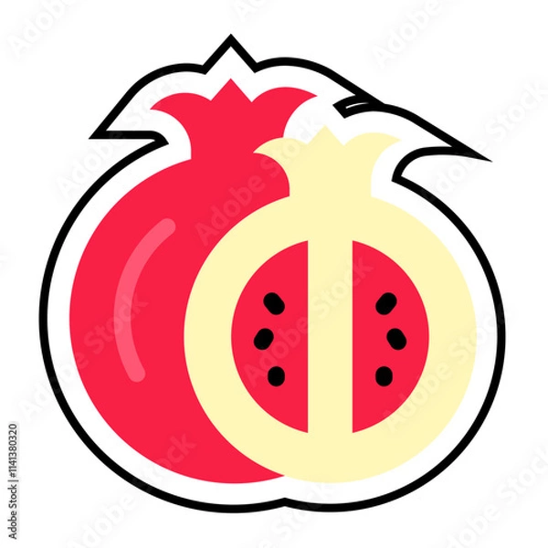 Obraz Pomegranate Sticker Icon