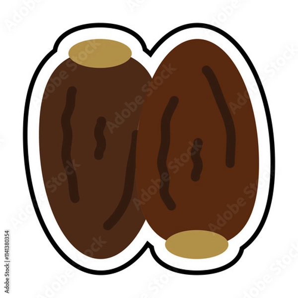 Obraz Dates Fruit Sticker Icon