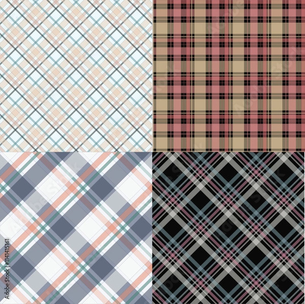 Obraz Plaid pattern vector Check fabric texture Seamless textile design for clothes paper 

