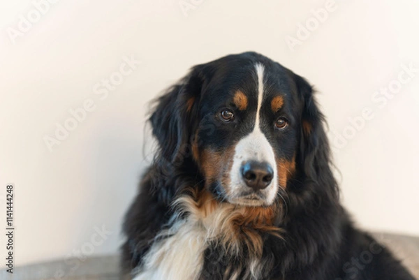 Obraz black and white dog