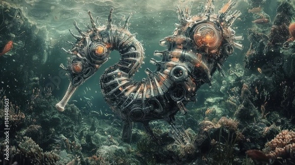 Obraz Biomechanical Mystic Seahorse