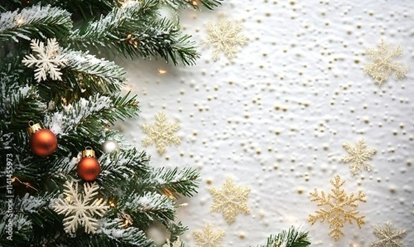 Fototapeta happy New Year elements background, top view
