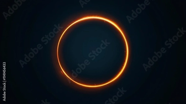 Fototapeta Fiery Orange Ring Abstract Background, Minimalist Design