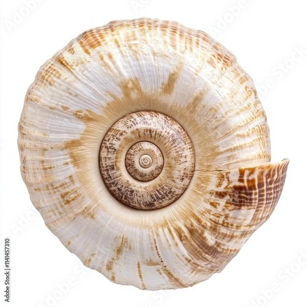 Obraz Spiral seashell isolated on white background.