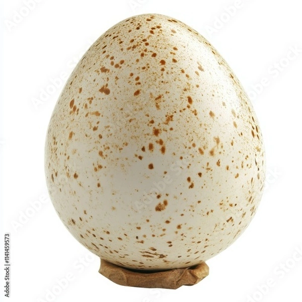 Obraz Single speckled bird egg on a nest.