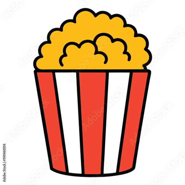 Obraz popcorn in a bucket vector illustration