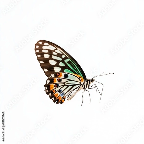 Fototapeta nice butterfly on white background