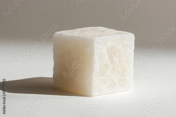 Obraz Single Cube of Natural Sugar with Soft Light Shadows and Texture