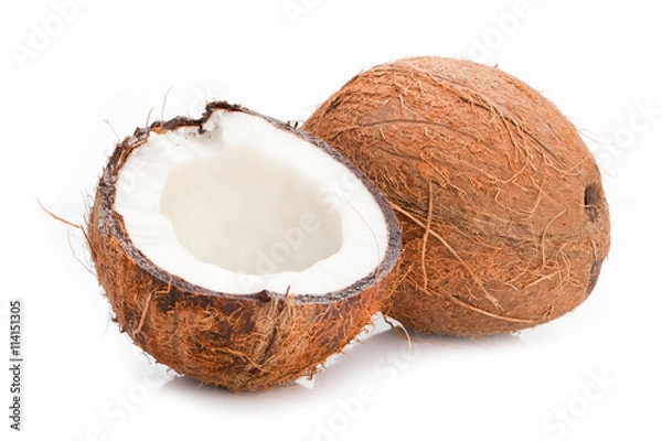 Obraz Kokos auf Weissem Hintergrund