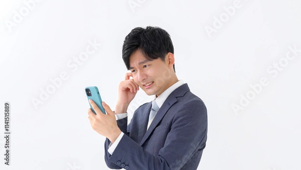 Fototapeta 男性　スマートフォン