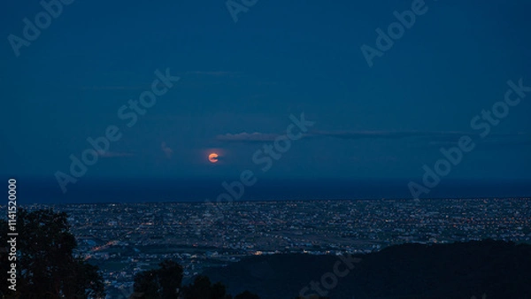 Obraz time lapse clouds over the city