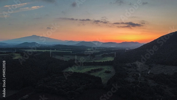 Obraz sunset in the mountains