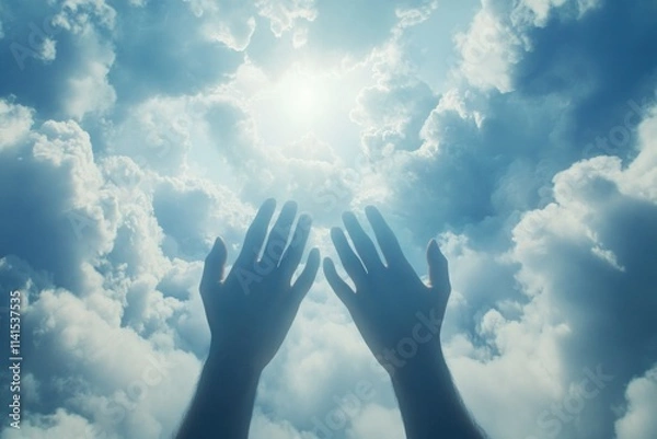 Obraz Hands reaching for sun