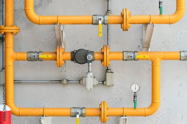 Fototapeta Gas pipe on the wall

