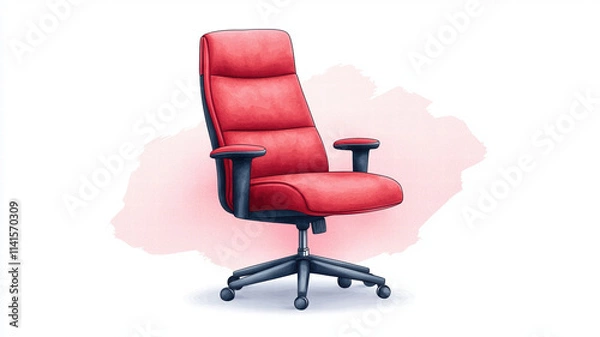 Obraz stylish red office chair with ergonomic design, perfect for modern workspaces. Its comfortable padding and adjustable features enhance productivity and comfort