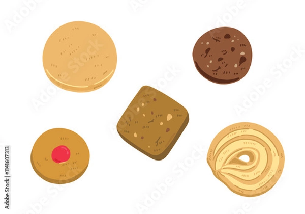 Fototapeta クッキーのイラストセット