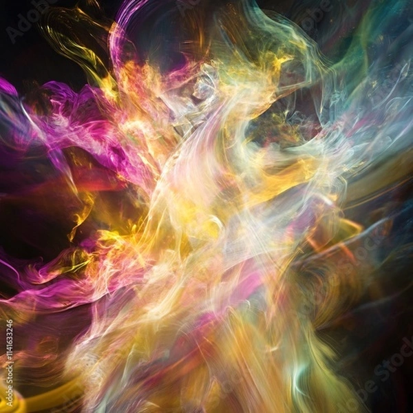Fototapeta Mesmerizing Swirls of Vibrant Lights and Colors in Dynamic Motion