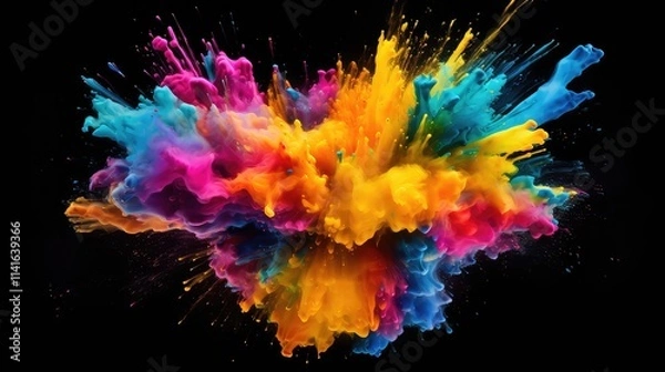 Fototapeta Vibrant Colorful Ink Explosion Abstract Art, Paint Splash