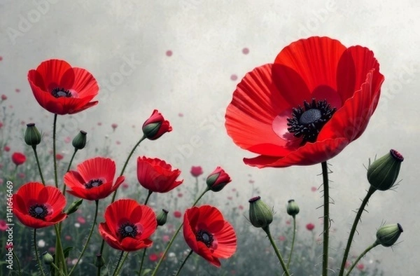 Obraz poppy flowers in the field