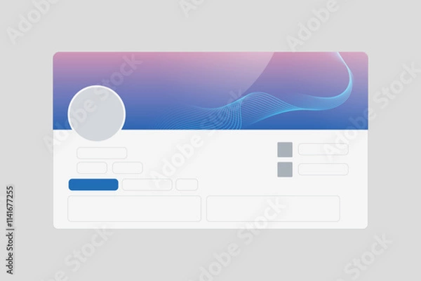 Fototapeta Abstract gradient banner linkedin profile page mockup presentation
