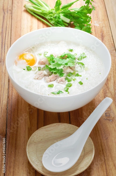 Obraz rice gruel with minced pork