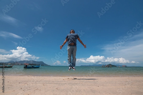 Obraz person on the beach