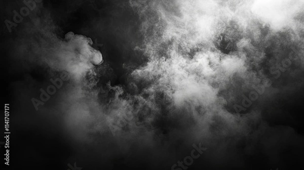 Fototapeta Cloudy Sky Abstract, Dark and Moody Mist, Atmospheric Background Art