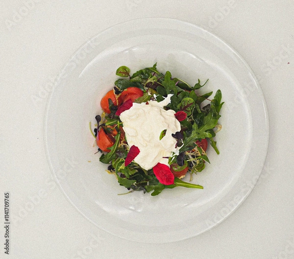 Obraz Gemischter salat mit Burrata