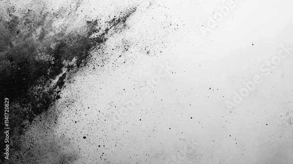 Fototapeta Fine texture of dust particles and grains scattered on a white background, evoking a sense of chaos and imperfection. Ideal for grunge, vintage, and abstract art styles or overlay effects