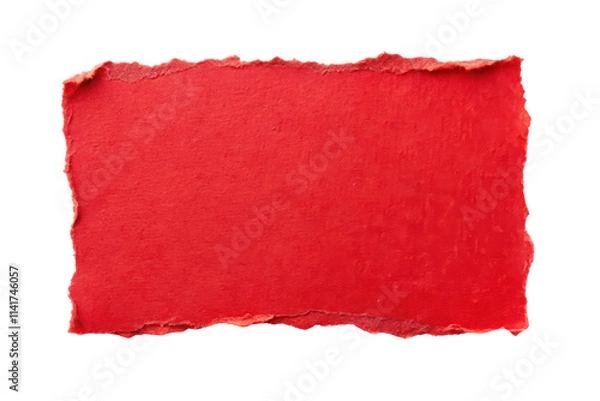 Obraz Red Torn Paper Sheet Isolated on Transparent Background