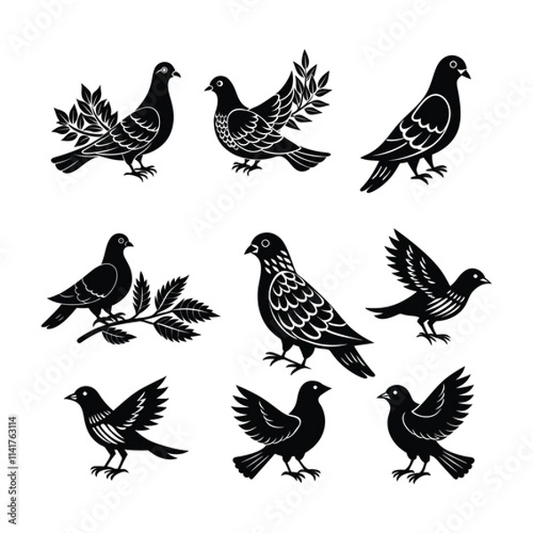 Fototapeta collection of birds