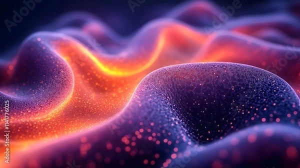 Fototapeta A colorful, abstract image of a wave with orange and blue colors