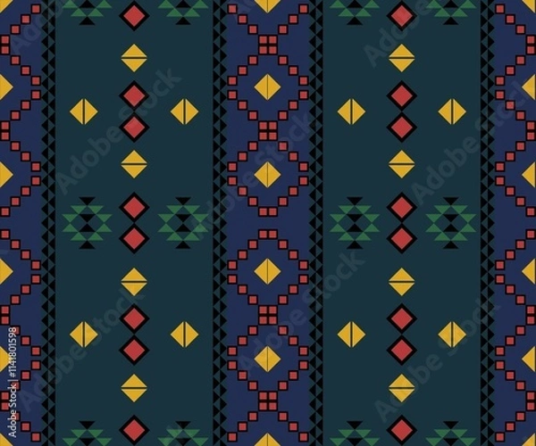 Fototapeta native pattern native pattern Designed for native style geometric shape background fabric carpet ikat tribal batik vector illustration pattern