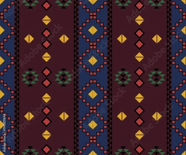 Fototapeta native pattern native pattern Designed for native style geometric shape background fabric carpet ikat tribal batik vector illustration pattern