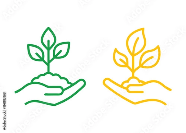 Obraz Eco-Friendly Hands Cradling Young Plants

