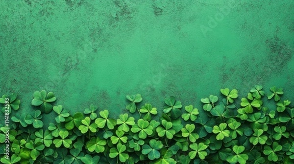 Fototapeta a green wall with a bunch of green leaves