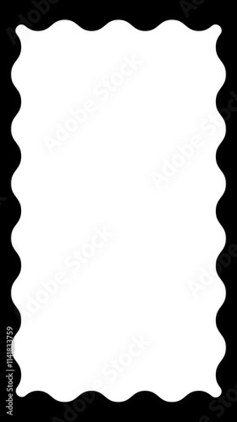 Fototapeta Scallop Wavy Squiggly Frame Vertical Phone Screen Story Post Template Design for Social Media