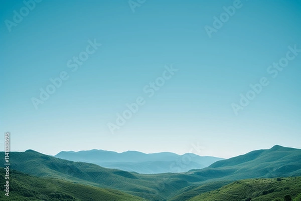 Obraz 山々と空のシンプルな背景