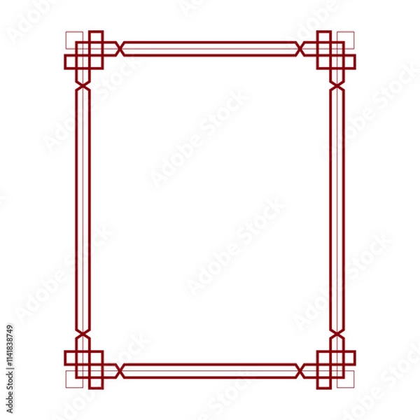 Obraz red geometric border frame.eps