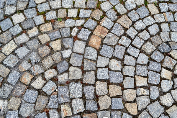 Fototapeta Granite new small cobblestone pavers