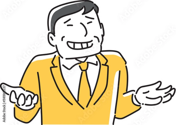 Fototapeta にやけながら否定してくる男性社員