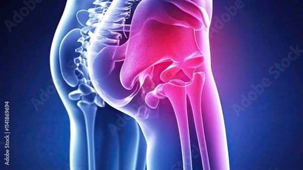 Fototapeta Hip fracture repair treatment diagram