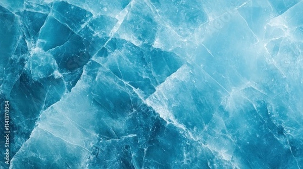 Fototapeta Abstract blue ice texture background.