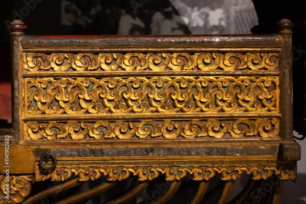 Fototapeta Lanna Art - Thai Art - Woodcarving in Thai Patterns and Lanna Flora Patterns: From Plant Genetics to Artistic Patterns