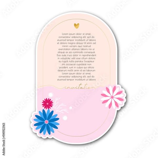 Fototapeta Invitation card with flowers