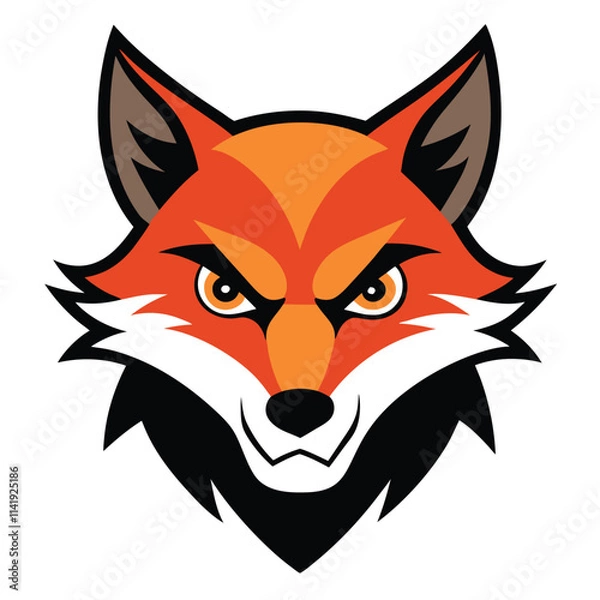 Fototapeta Bold Angry Fox Head Logo Design