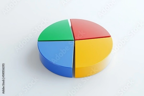 Fototapeta Minimalist pie chart with percentage labels on a white background 